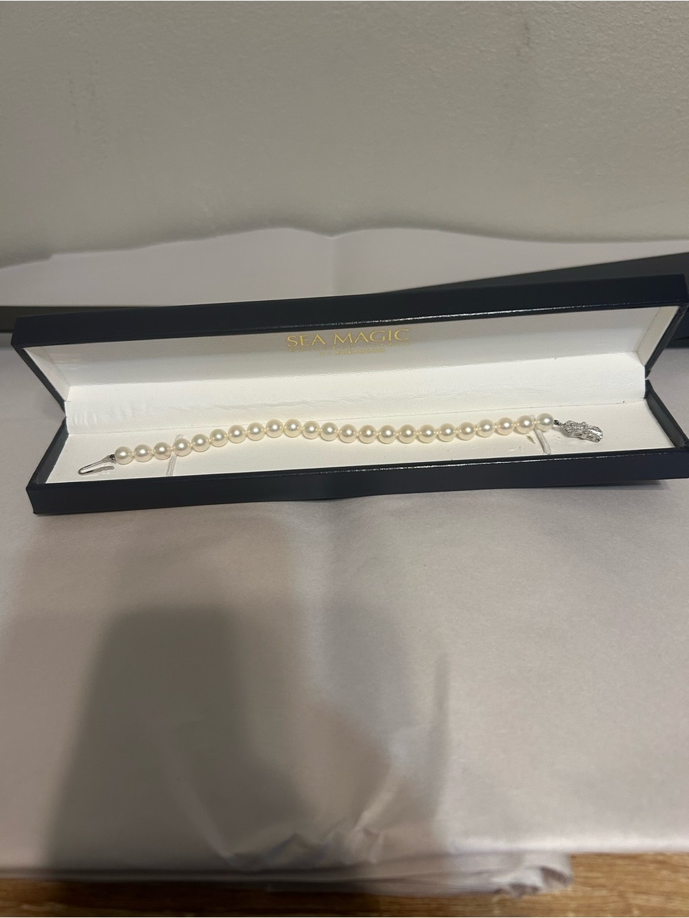 Sea Magic by Mikimoto Cultured Pearl Bracelet 14K White Gold 585 Box